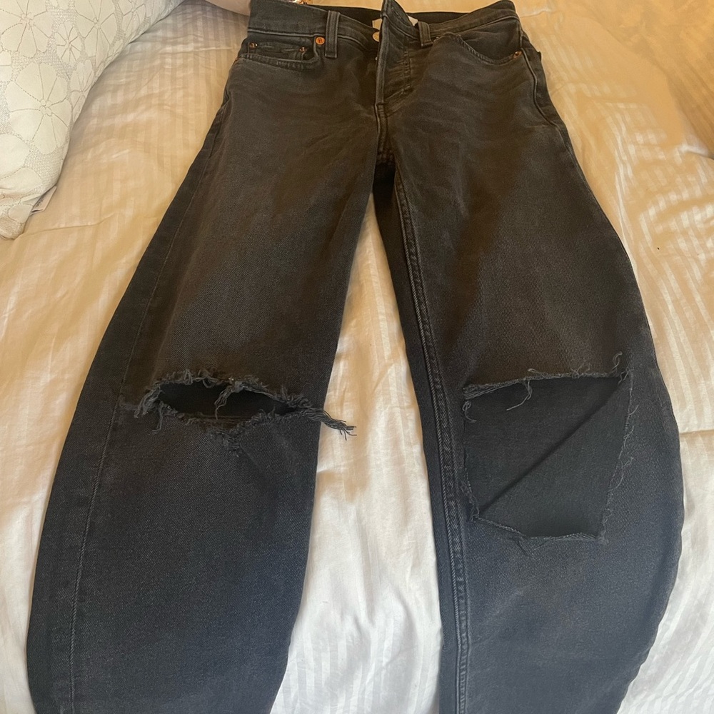 Dark Grey Redone Jeans